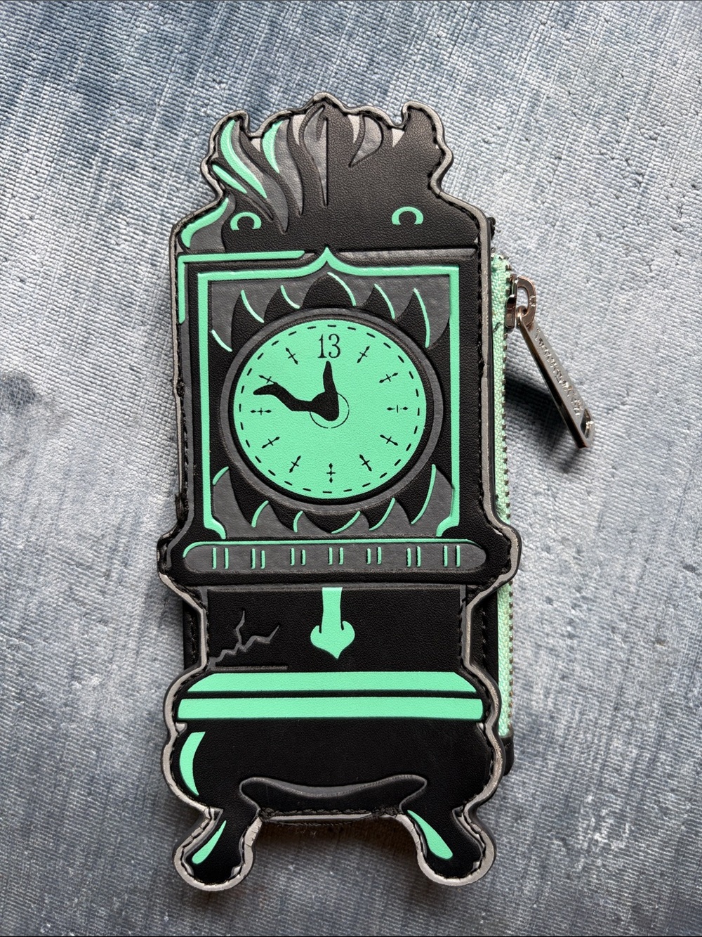 Loungefly Disney Haunted Mansion Glow-in-the-Dark Clock Cardholder Wallet